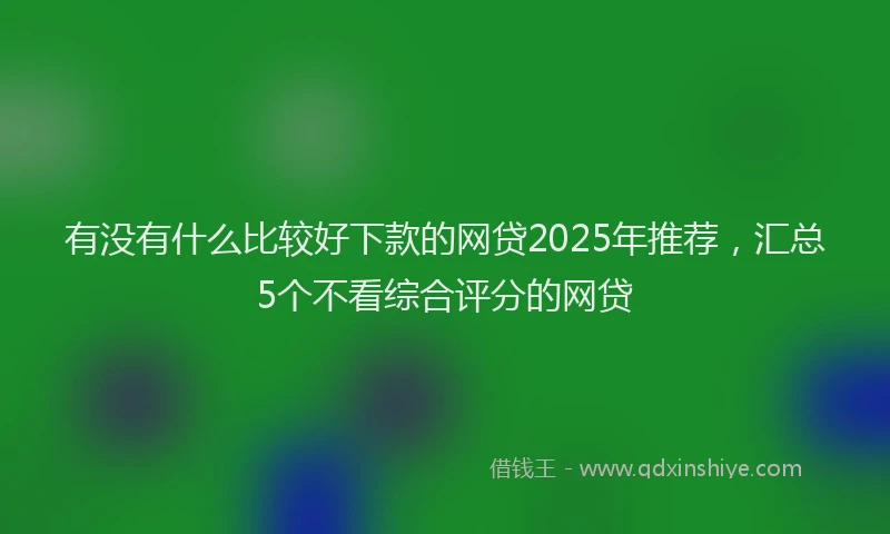 有没有什么比较好下款的网贷2025年推荐，汇总5个不看综合评分的网贷