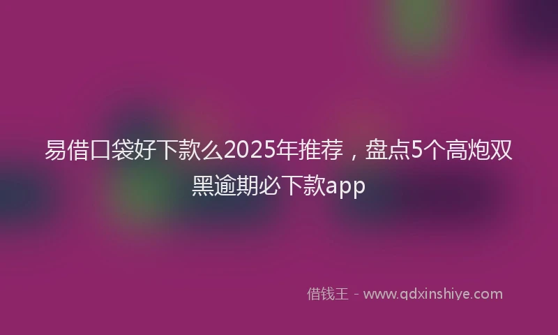 易借口袋好下款么2025年推荐，盘点5个高炮双黑逾期必下款app