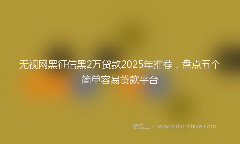 无视网黑征信黑2万贷款2025年推荐，盘点五个简单容易贷款平台