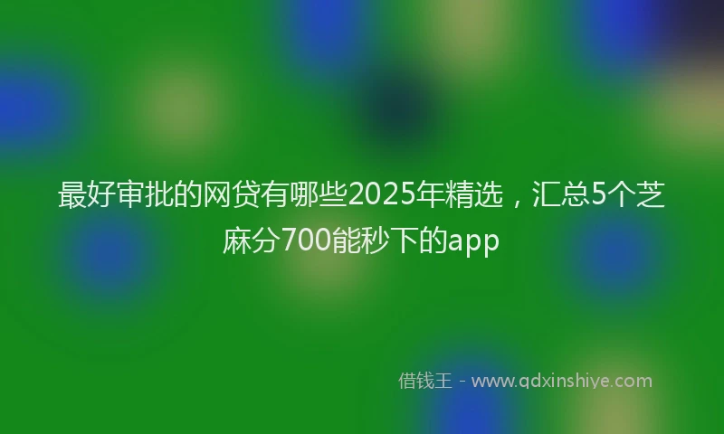 最好审批的网贷有哪些2025年精选，汇总5个芝麻分700能秒下的app