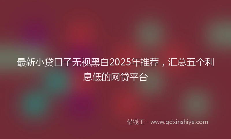 最新小贷口子无视黑白2025年推荐，汇总五个利息低的网贷平台