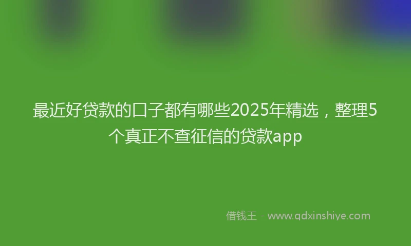 最近好贷款的口子都有哪些2025年精选，整理5个真正不查征信的贷款app