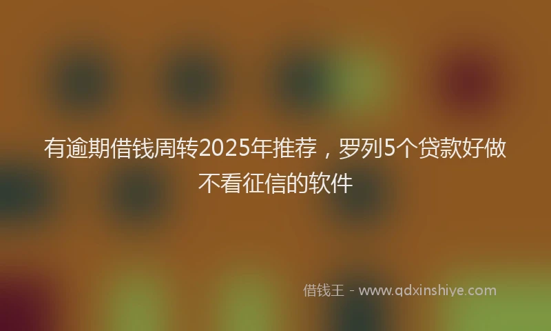 有逾期借钱周转2025年推荐，罗列5个贷款好做不看征信的软件