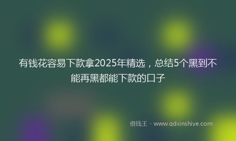 有钱花容易下款拿2025年精选，总结5个黑到不能再黑都能下款的口子