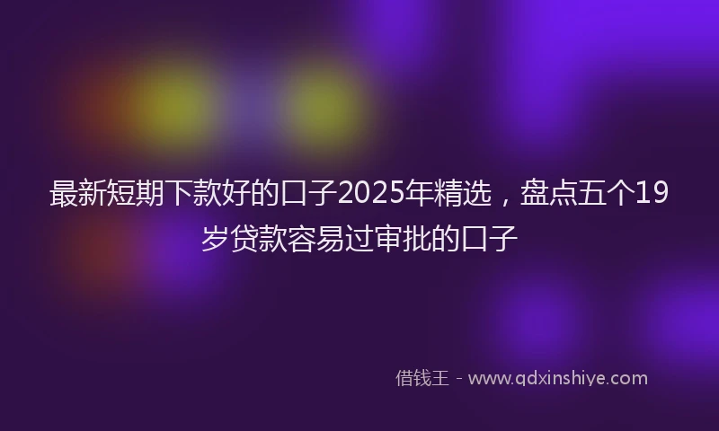 最新短期下款好的口子2025年精选，盘点五个19岁贷款容易过审批的口子
