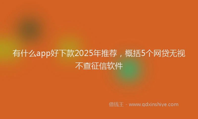 有什么app好下款2025年推荐，概括5个网贷无视不查征信软件
