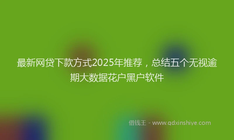 最新网贷下款方式2025年推荐，总结五个无视逾期大数据花户黑户软件
