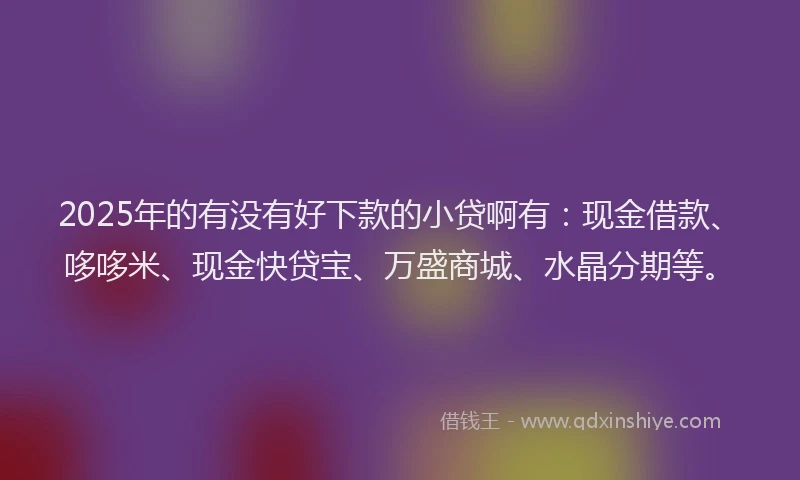 2025年的有没有好下款的小贷啊有：现金借款、哆哆米、现金快贷宝、万盛商城、水晶分期等。