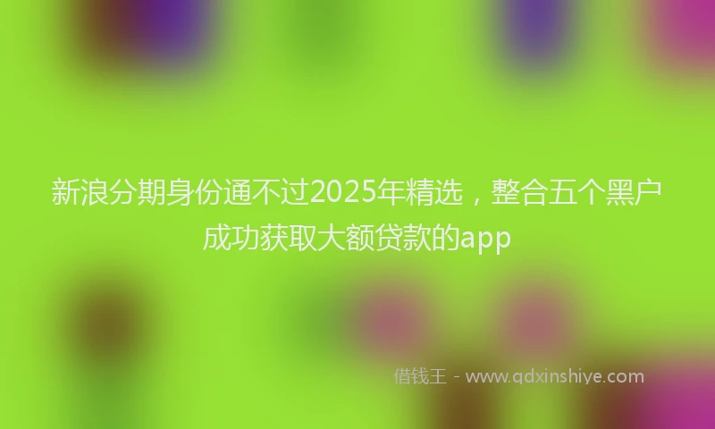 新浪分期身份通不过2025年精选，整合五个黑户成功获取大额贷款的app