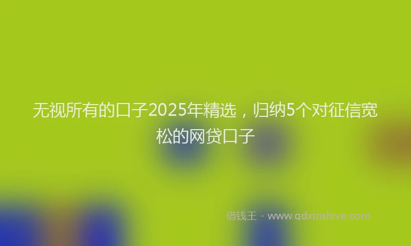 无视所有的口子2025年精选，归纳5个对征信宽松的网贷口子