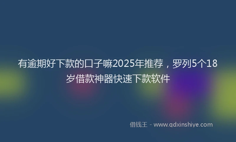 有逾期好下款的口子嘛2025年推荐，罗列5个18岁借款神器快速下款软件