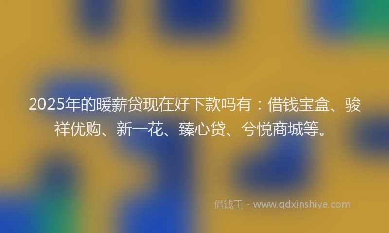 2025年的暖薪贷现在好下款吗有：借钱宝盒、骏祥优购、新一花、臻心贷、兮悦商城等。