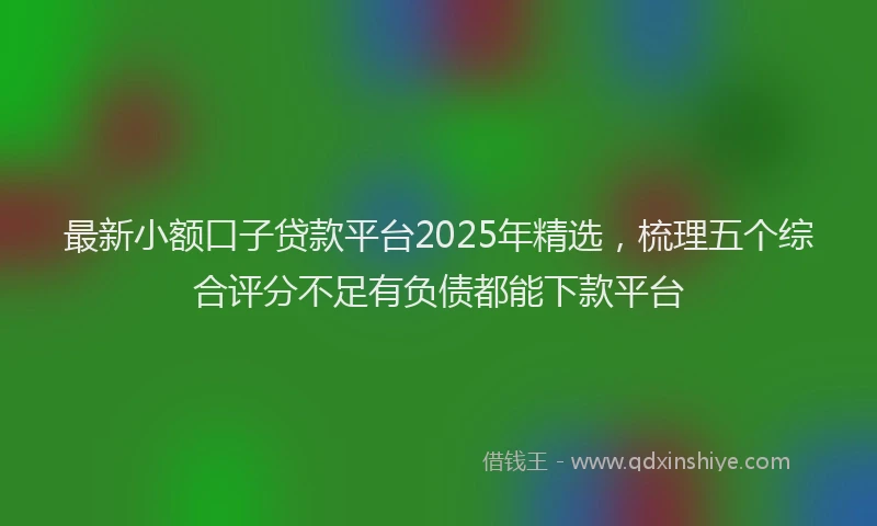 最新小额口子贷款平台2025年精选，梳理五个综合评分不足有负债都能下款平台