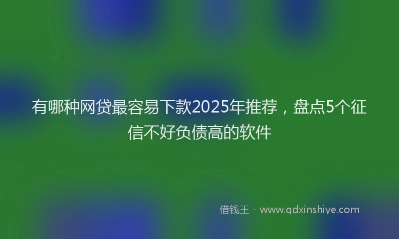 有哪种网贷最容易下款2025年推荐，盘点5个征信不好负债高的软件
