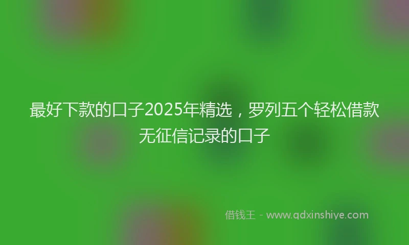 最好下款的口子2025年精选，罗列五个轻松借款无征信记录的口子