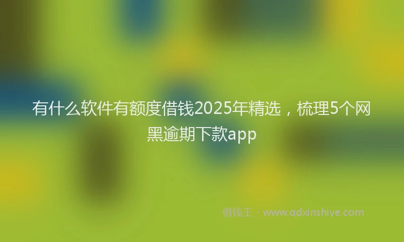 有什么软件有额度借钱2025年精选，梳理5个网黑逾期下款app