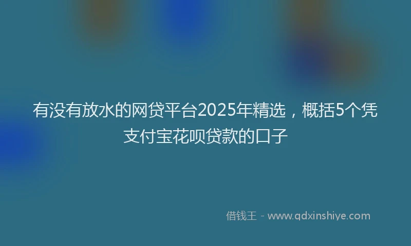 有没有放水的网贷平台2025年精选，概括5个凭支付宝花呗贷款的口子