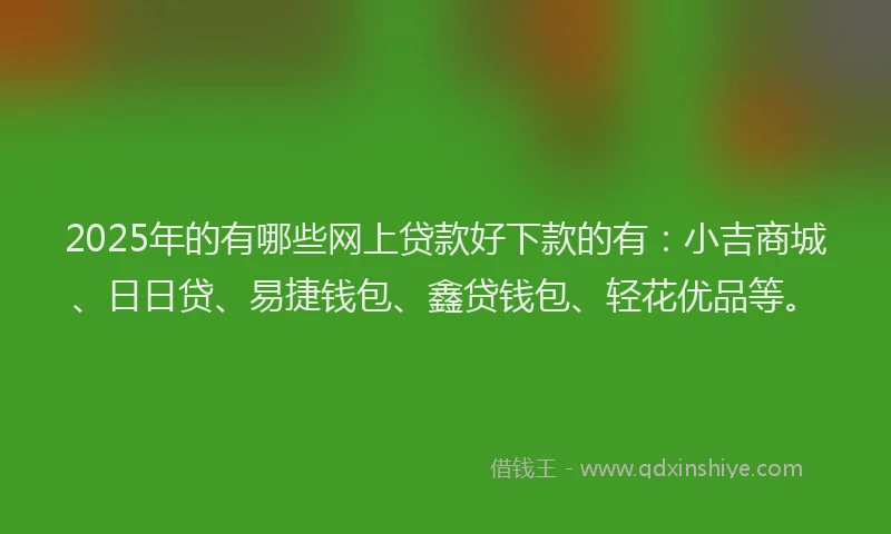 2025年的有哪些网上贷款好下款的有：小吉商城、日日贷、易捷钱包、鑫贷钱包、轻花优品等。