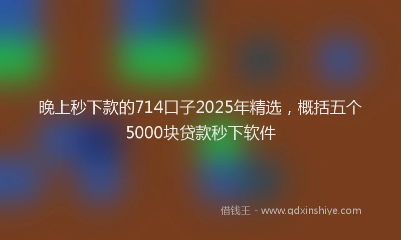 晚上秒下款的714口子2025年精选，概括五个5000块贷款秒下软件