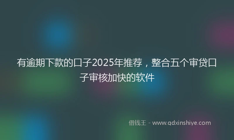 有逾期下款的口子2025年推荐，整合五个审贷口子审核加快的软件