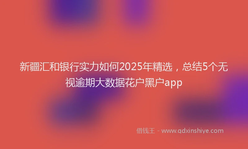 新疆汇和银行实力如何2025年精选，总结5个无视逾期大数据花户黑户app
