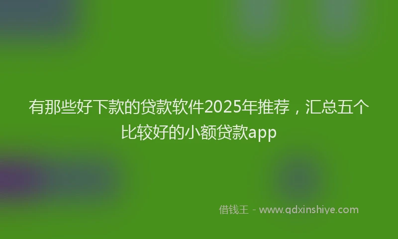 有那些好下款的贷款软件2025年推荐，汇总五个比较好的小额贷款app