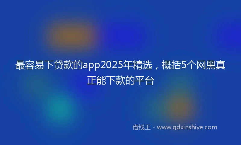 最容易下贷款的app2025年精选，概括5个网黑真正能下款的平台