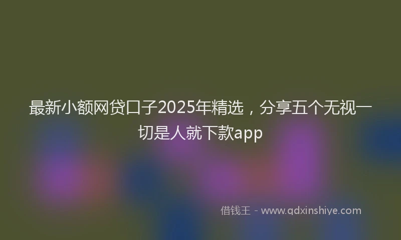 最新小额网贷口子2025年精选，分享五个无视一切是人就下款app