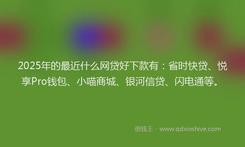 2025年的最近什么网贷好下款有：省时快贷、悦享Pro钱包、小喵商城、银河信贷、闪电通等。
