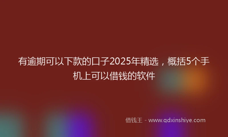 有逾期可以下款的口子2025年精选，概括5个手机上可以借钱的软件