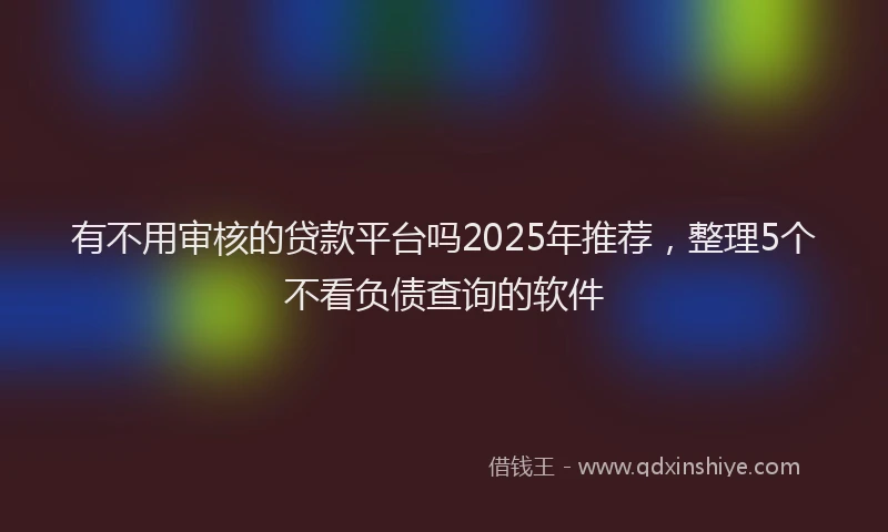 有不用审核的贷款平台吗2025年推荐，整理5个不看负债查询的软件