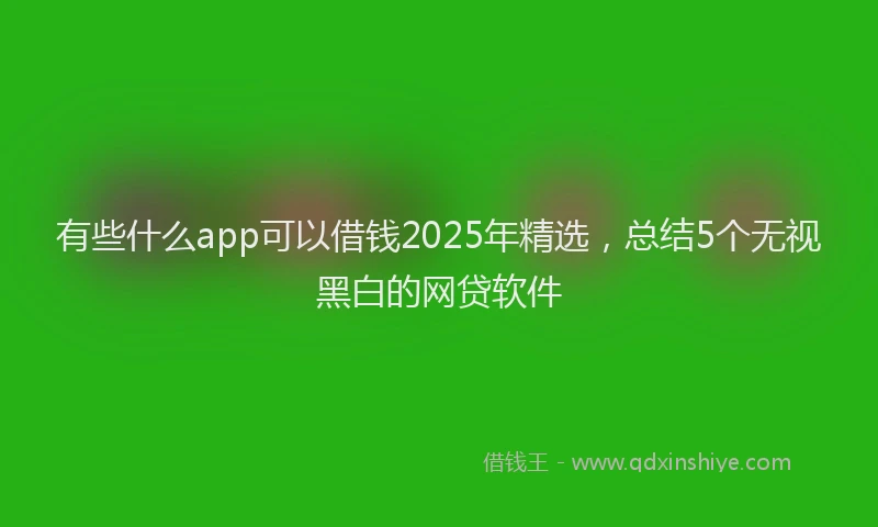 有些什么app可以借钱2025年精选，总结5个无视黑白的网贷软件