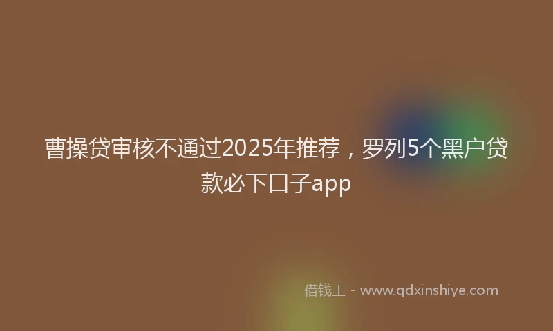 曹操贷审核不通过2025年推荐，罗列5个黑户贷款必下口子app