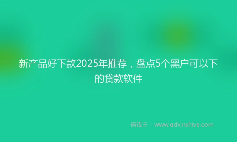 新产品好下款2025年推荐，盘点5个黑户可以下的贷款软件