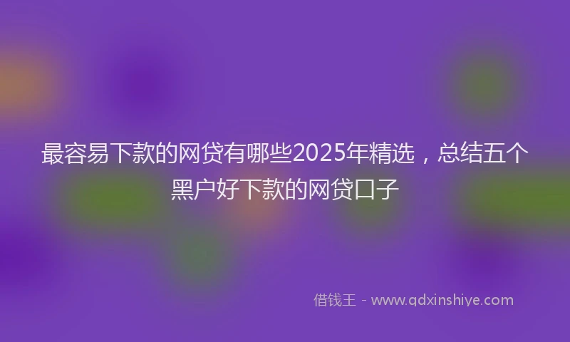 最容易下款的网贷有哪些2025年精选，总结五个黑户好下款的网贷口子