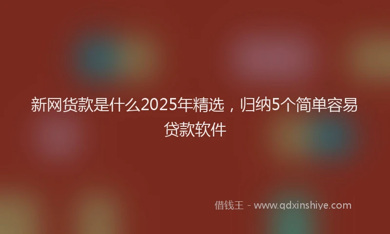 新网货款是什么2025年精选，归纳5个简单容易贷款软件