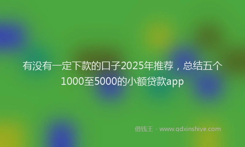 有没有一定下款的口子2025年推荐，总结五个1000至5000的小额贷款app