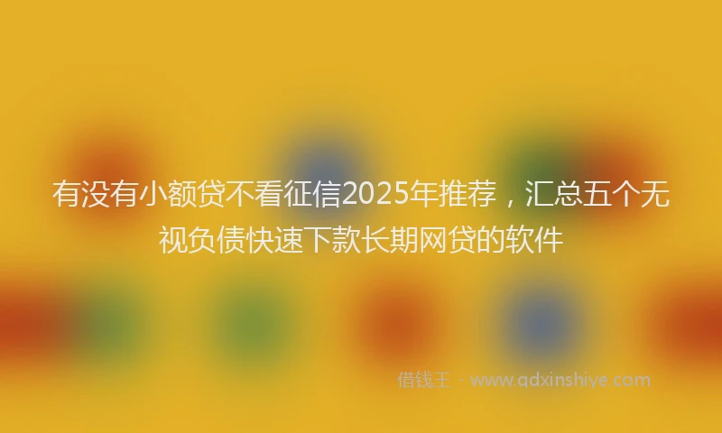 有没有小额贷不看征信2025年推荐，汇总五个无视负债快速下款长期网贷的软件