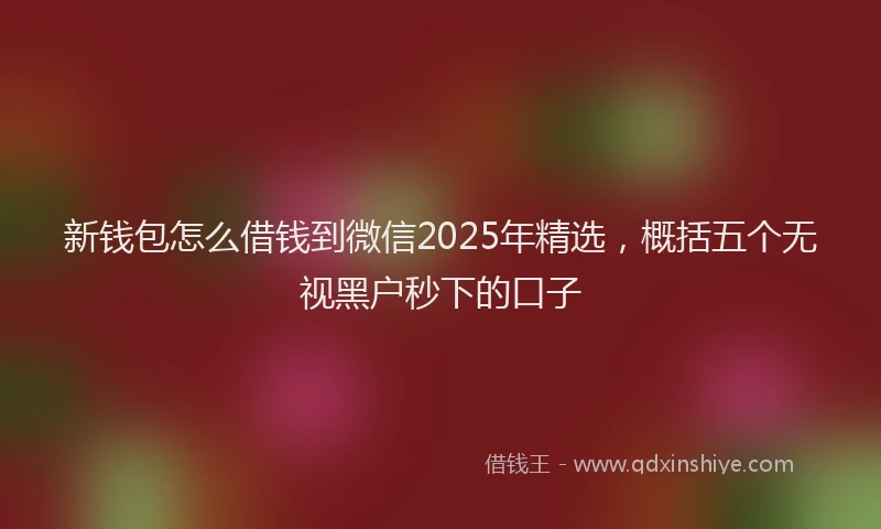 新钱包怎么借钱到微信2025年精选，概括五个无视黑户秒下的口子