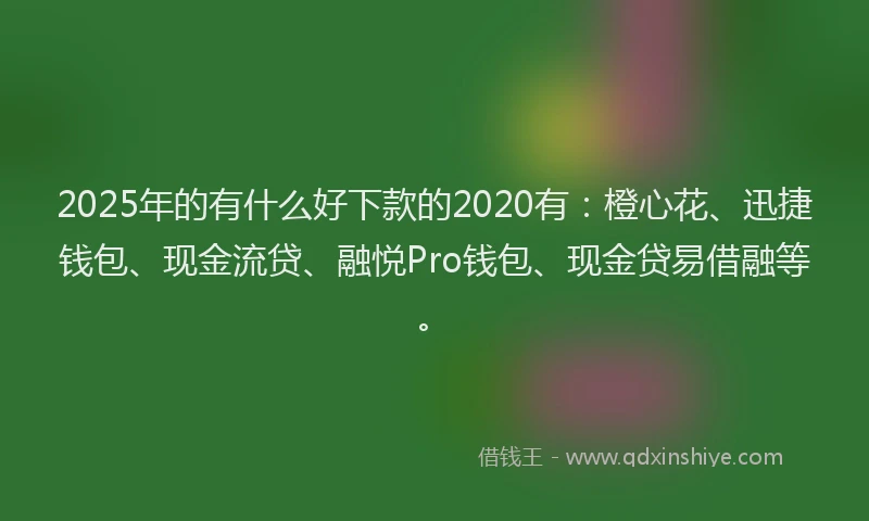 2025年的有什么好下款的2020有：橙心花、迅捷钱包、现金流贷、融悦Pro钱包、现金贷易借融等。