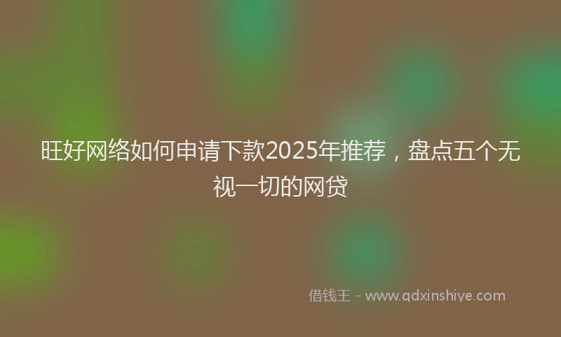 旺好网络如何申请下款2025年推荐，盘点五个无视一切的网贷