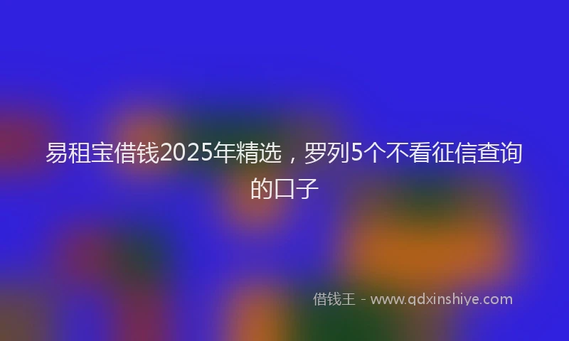 易租宝借钱2025年精选，罗列5个不看征信查询的口子