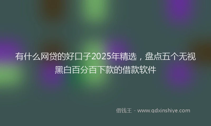 有什么网贷的好口子2025年精选，盘点五个无视黑白百分百下款的借款软件