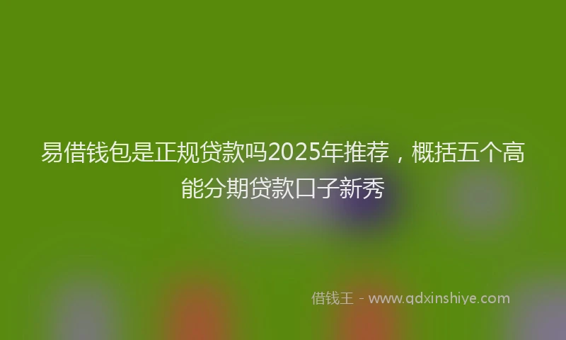 易借钱包是正规贷款吗2025年推荐，概括五个高能分期贷款口子新秀