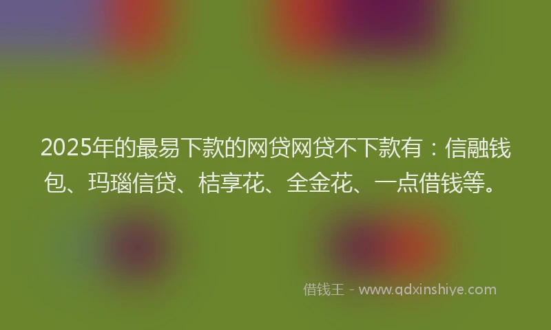 2025年的最易下款的网贷网贷不下款有：信融钱包、玛瑙信贷、桔享花、全金花、一点借钱等。