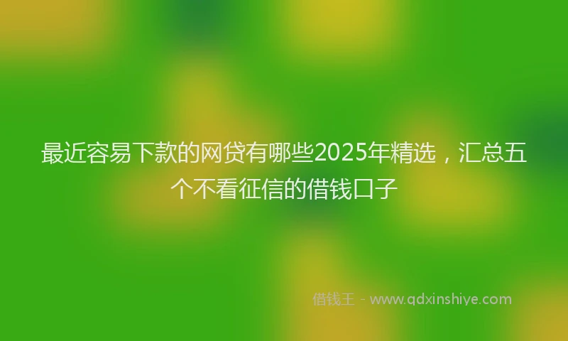 最近容易下款的网贷有哪些2025年精选，汇总五个不看征信的借钱口子