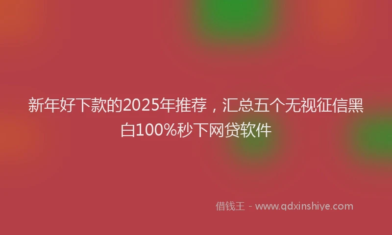 新年好下款的2025年推荐，汇总五个无视征信黑白100%秒下网贷软件