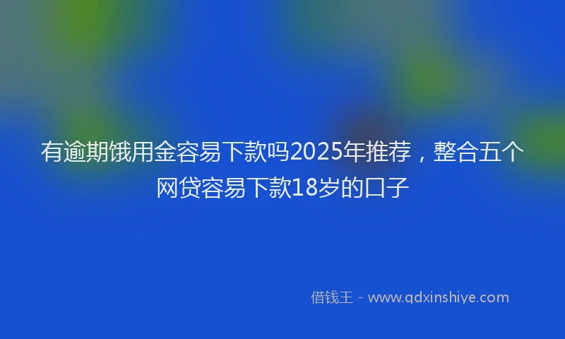有逾期饿用金容易下款吗2025年推荐，整合五个网贷容易下款18岁的口子