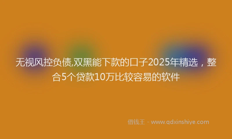 无视风控负债,双黑能下款的口子2025年精选，整合5个贷款10万比较容易的软件