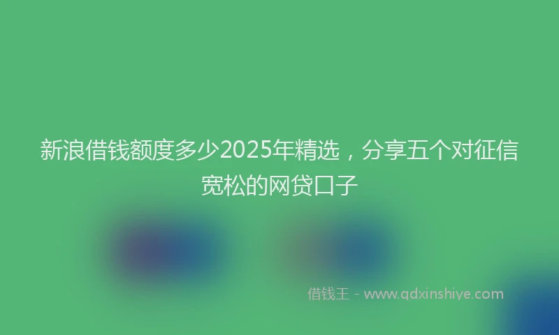 新浪借钱额度多少2025年精选，分享五个对征信宽松的网贷口子
